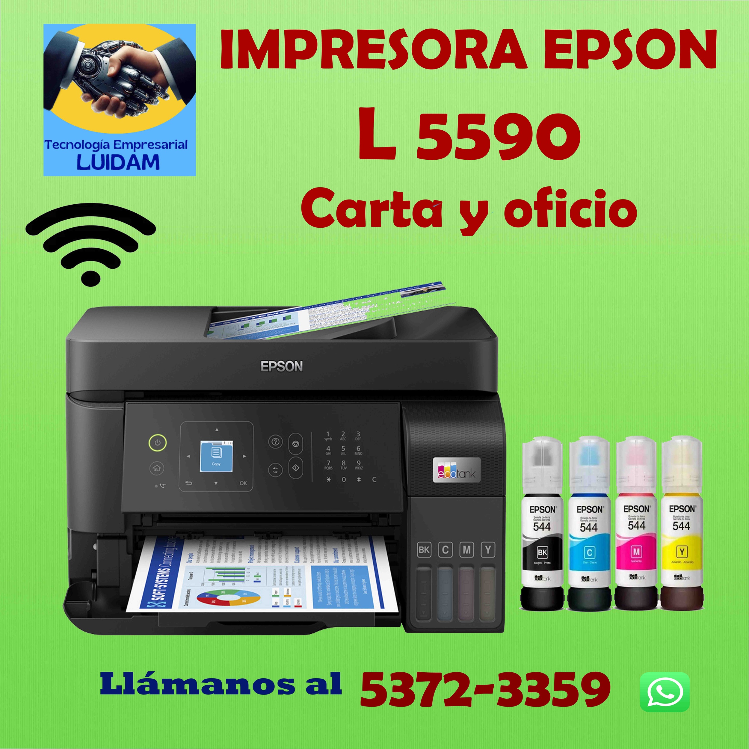 Impresora multifuncional Wi-Fi 4 en 1 Epson EcoTank L5590